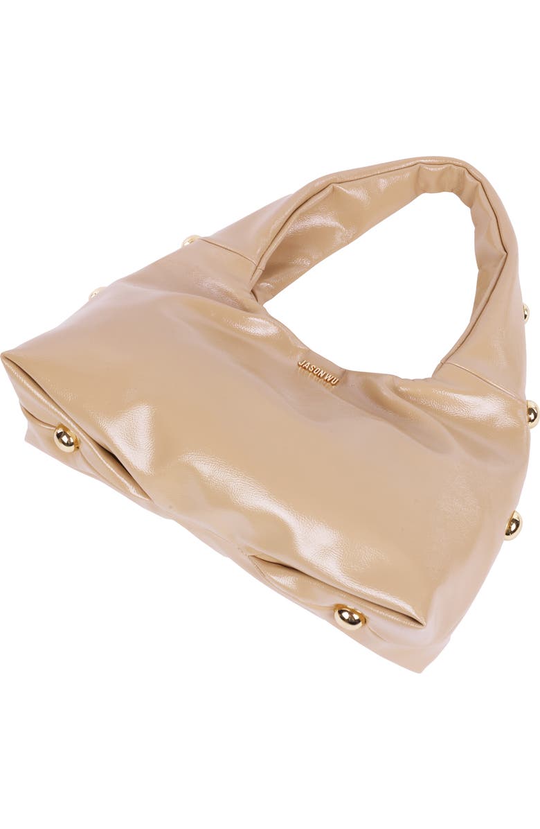 JASON WU Studded Patent Shoulder Bag, Alternate, color, Tan