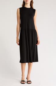 Eileen Fisher Crewneck Sleeveless Tiered Dress