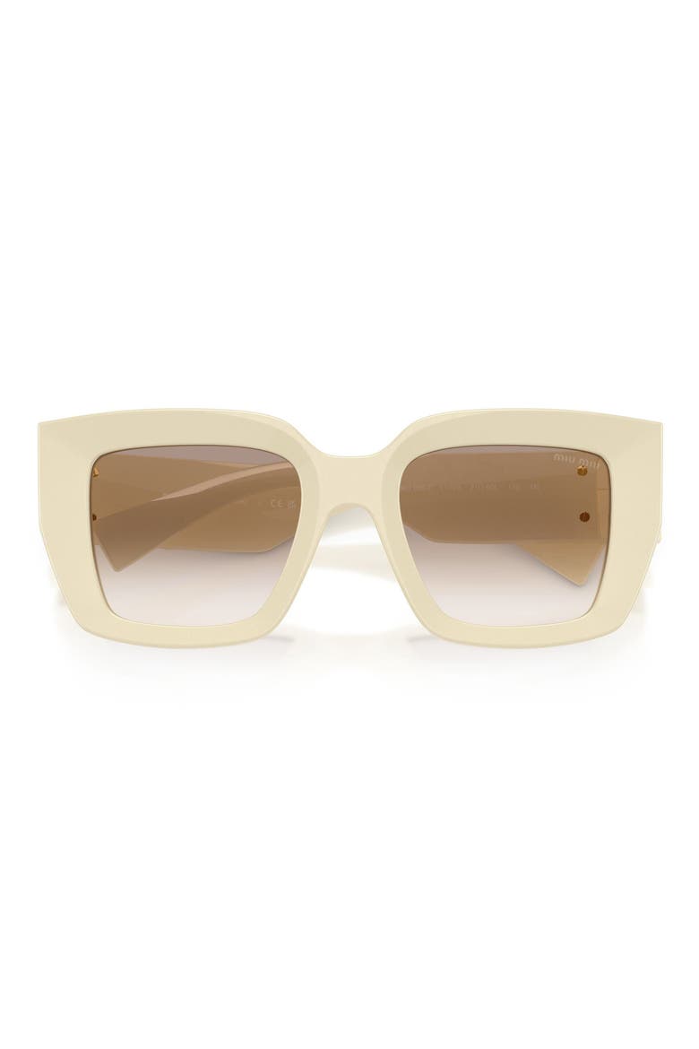 51mm Square Gradient Sunglasses, Alternate, color, MILK / CLEAR GRADIENT BROWN