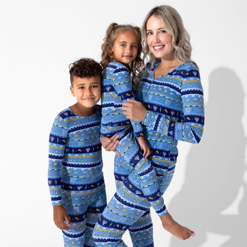 Bellabu Bear Kids' Hanukkah Fair Isle Set Of 2 Piece Pajamas In Blue