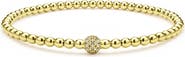 LAGOS Pavé Diamond Ball Caviar Stretch Bracelet