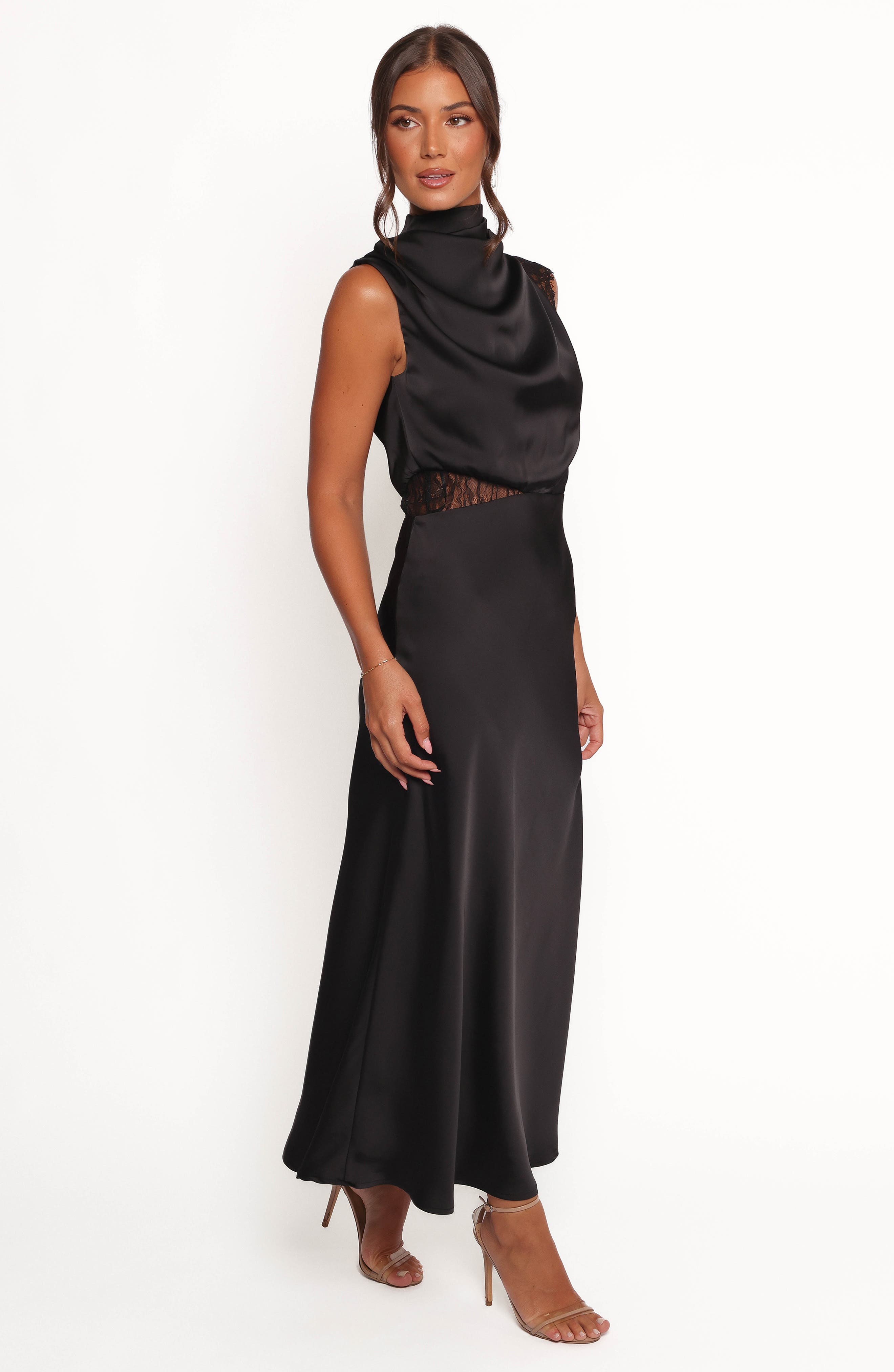 anabelle halter neck maxi dress Petal and Pup Women's Anabelle Halter Neck Lace Maxi Dress