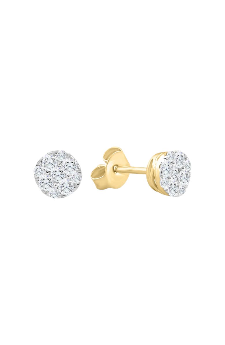 Bliss Diamond 1/2Ct TW Round Cut Diamond Pave Studs Lab Grown 10k Gold Earrings, Alternate, color, 10K Yellow Gold