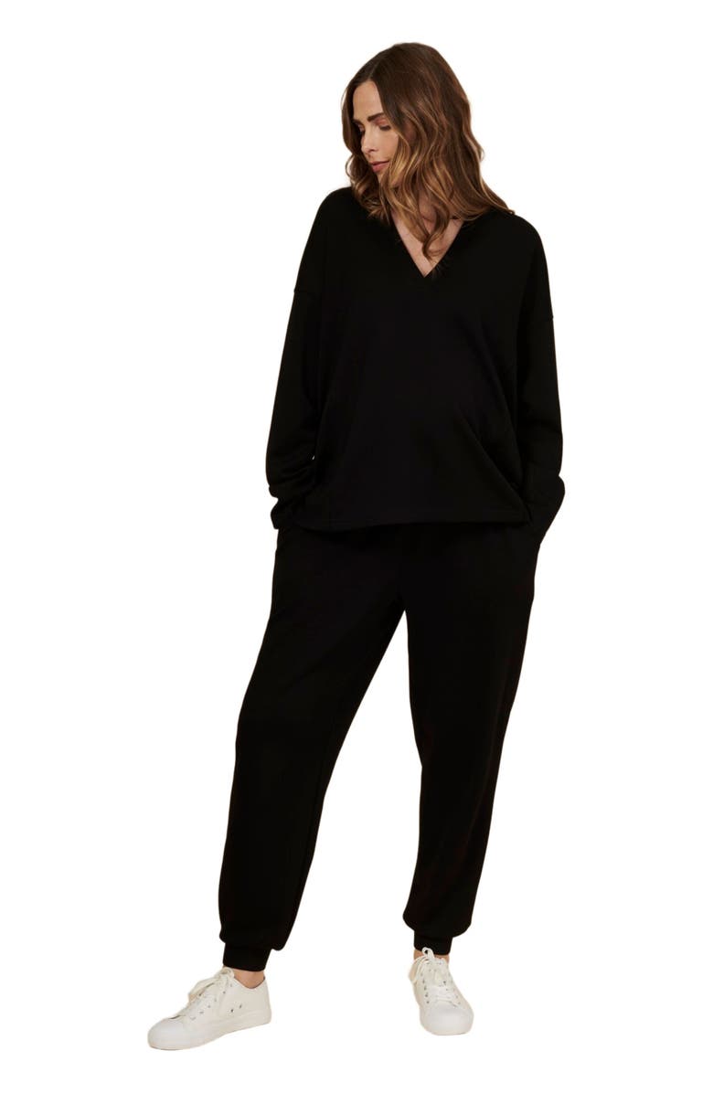 MOTHERHOOD MATERNITY Under the Belly Side Pockets Scuba Knit Jogger, Alternate, color, 