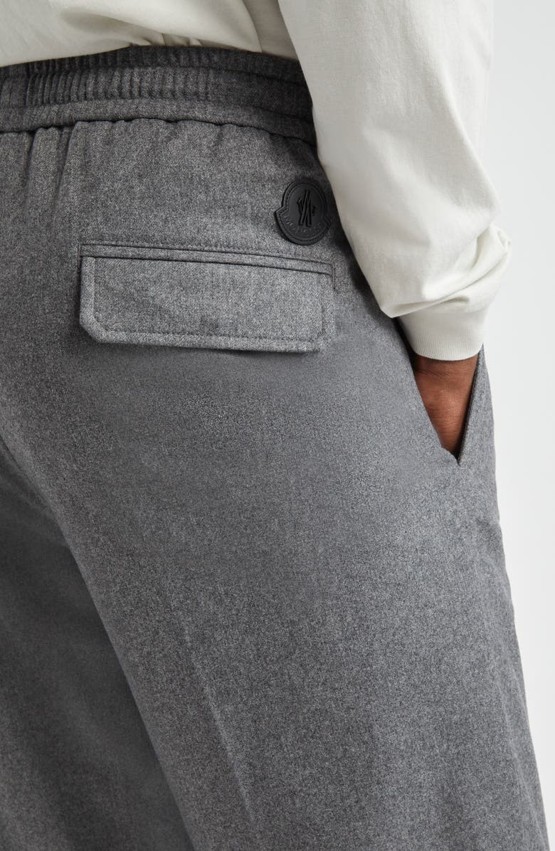 Moncler Sportivo Nylon & Cashmere Drawstring Pants, Alternate, color, Dark Gray