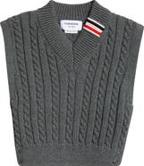 Thom Browne Cable Knit Virgin Wool Sweater Vest