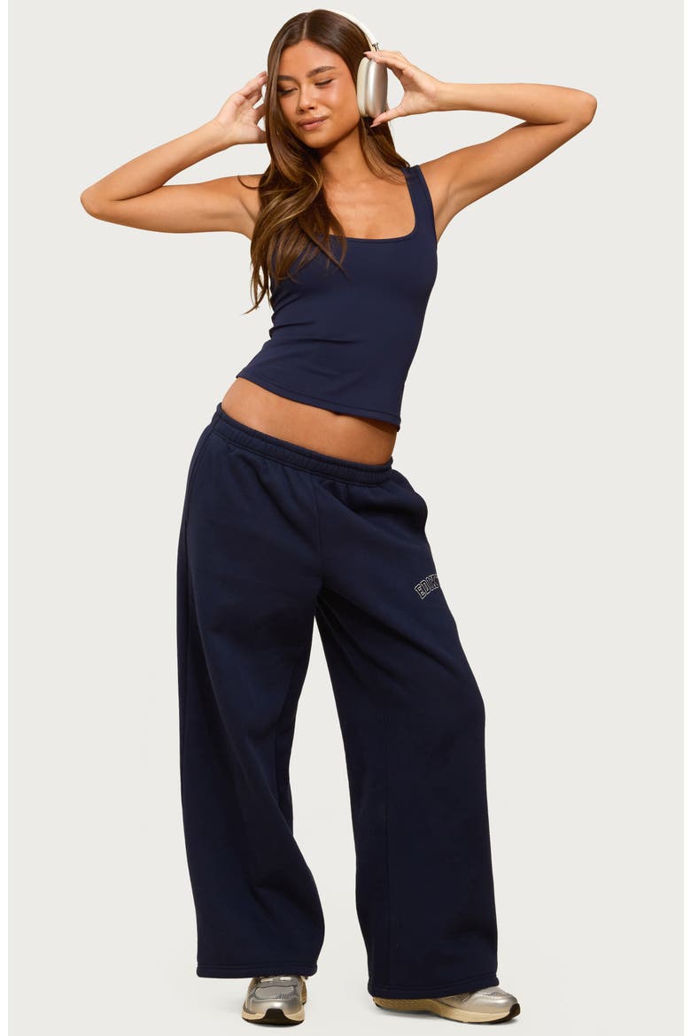 Major Logo Wide Leg Sweatpants, Alternate, color, NAVY