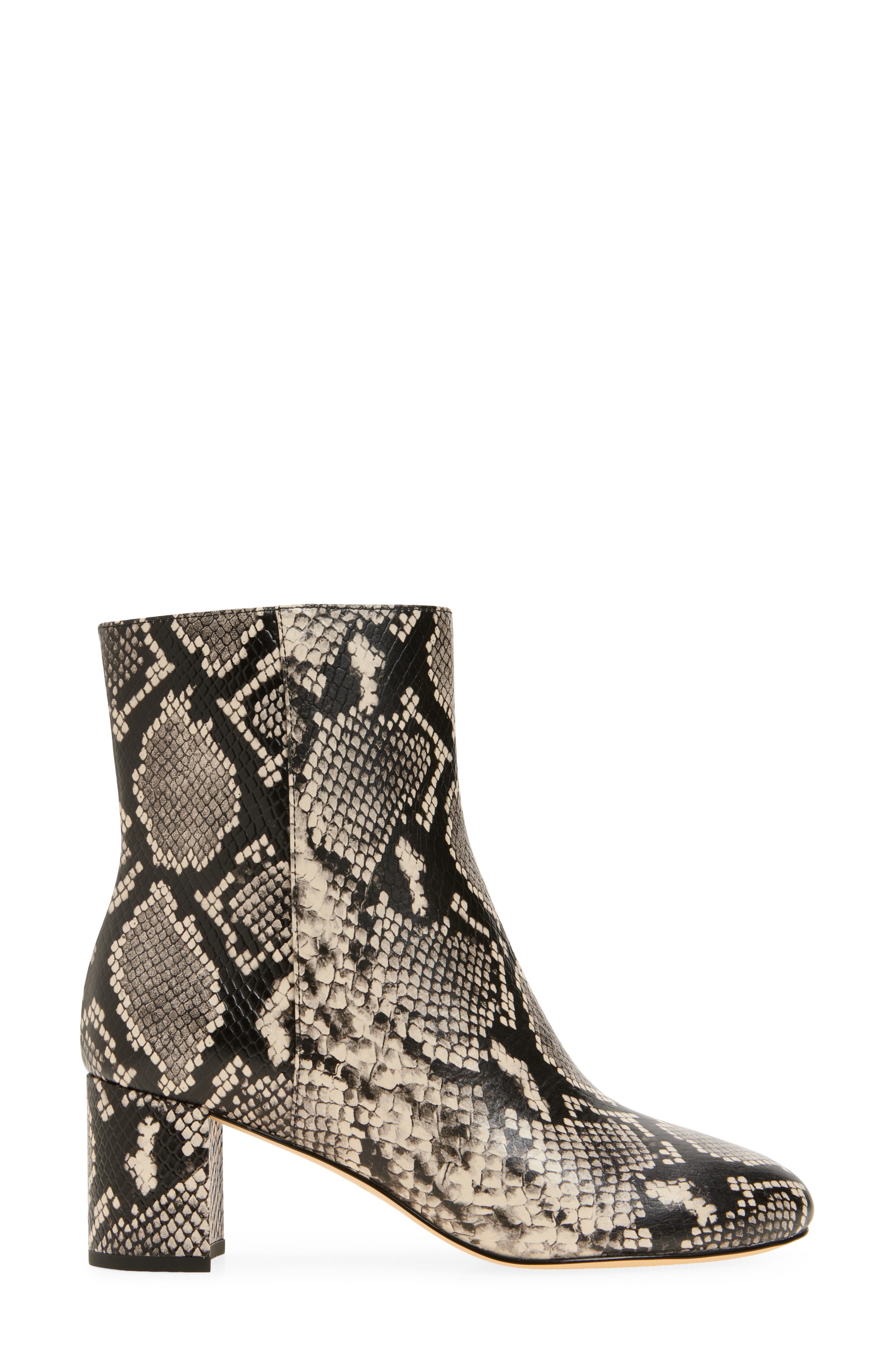 Stuart Weitzman Wynn Snakeskin Print Bootie, Alternate, color, Natural
