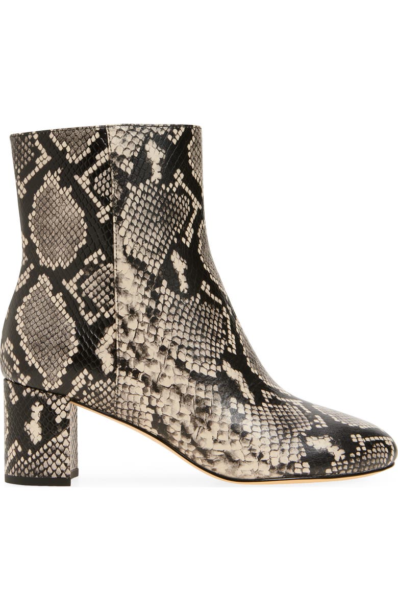Stuart Weitzman Wynn Snakeskin Print Bootie, Alternate, color, Natural