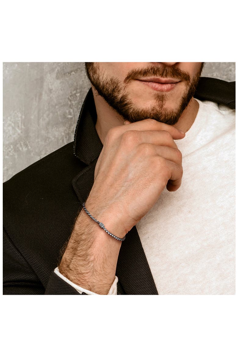 Men's Half Rope Half Box Bracelet, Alternate, color, SILVER