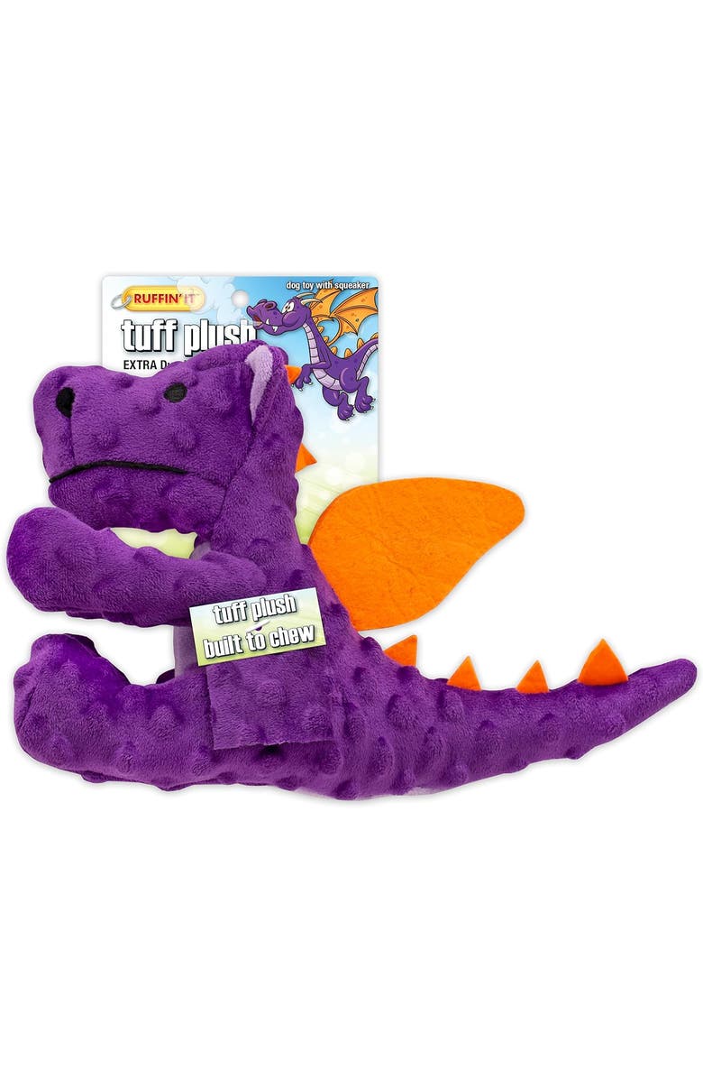 Ruffin' It Tuff Plush Dragon Dog Toy, Main, color, Multicolored