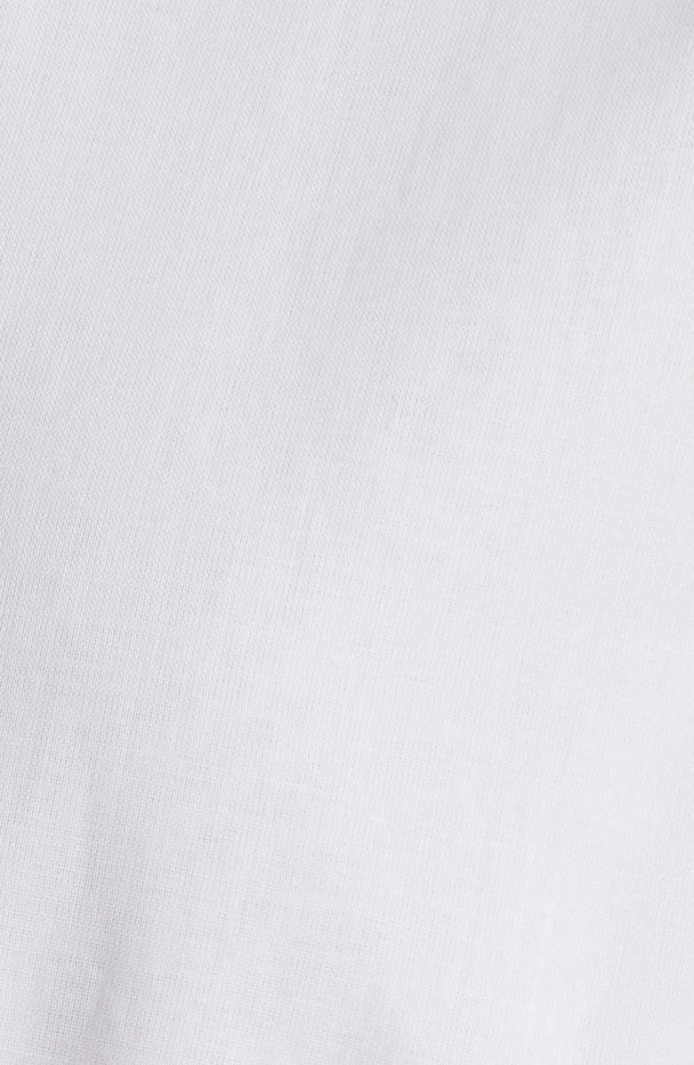 Anne Klein Eyelet Tie Waist Puff Sleeve Midi Dress, Alternate, color, Crisp White