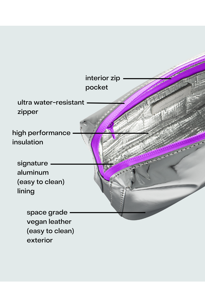 Limited Edition Performance Beauty Bag, Alternate, color, Silver / Lilac