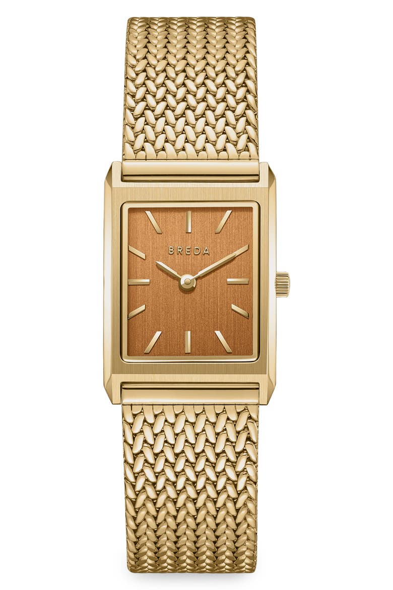 Virgil Tethered Mesh Strap Watch, 20mm, Main, color, 18K GOLD