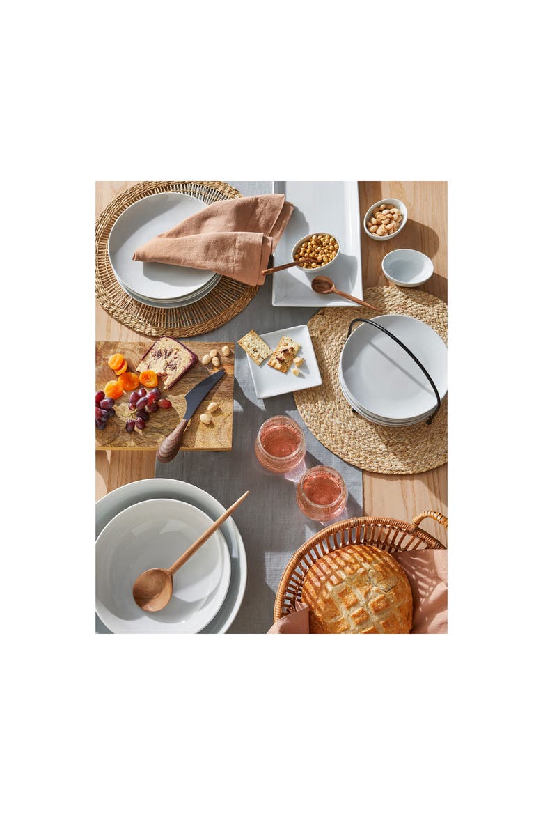 Whiteware Porcelain Dinnerware Bowl Set of 4 Dishwasher Safe, Alternate, color, White