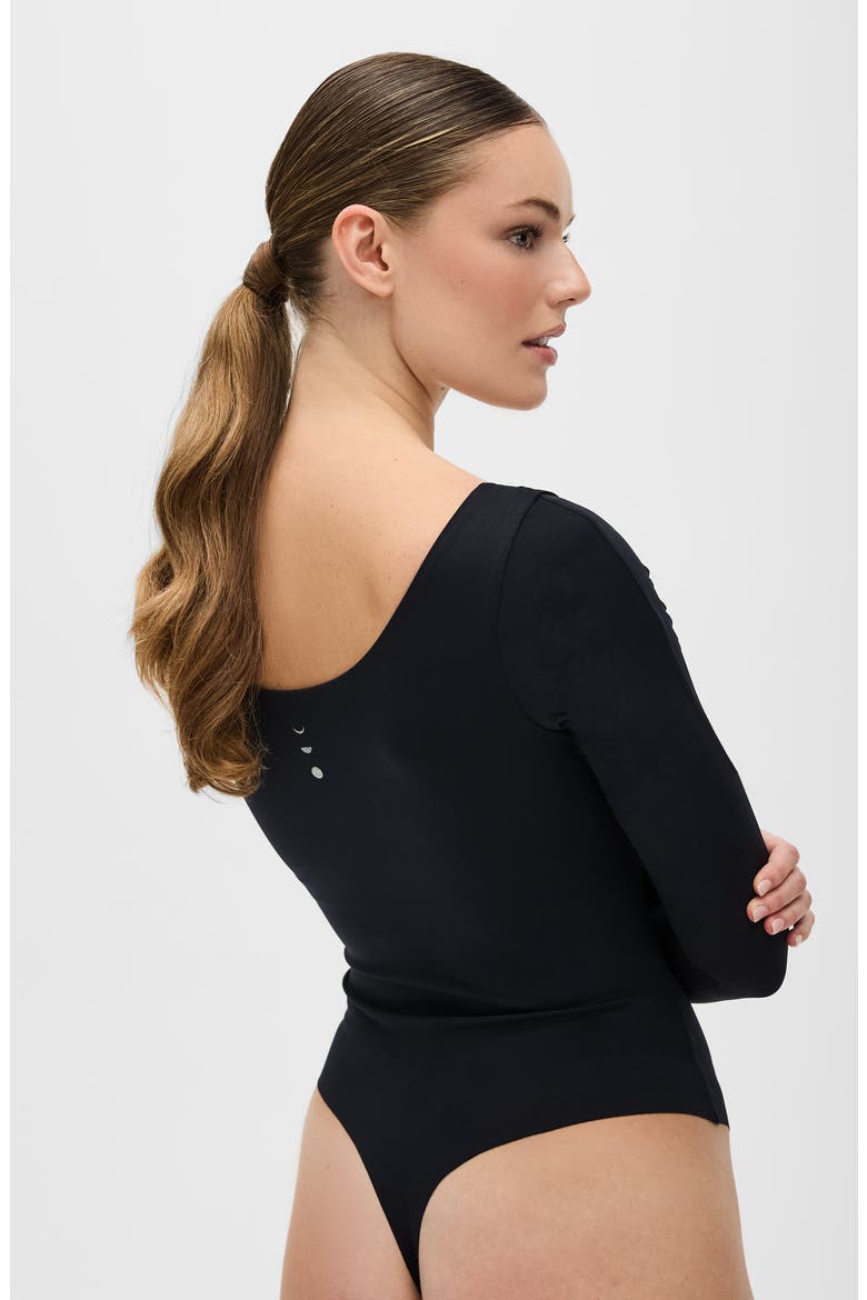 Iconic Compression Long Sleeve Bodysuit - Thong, Alternate, color, Black