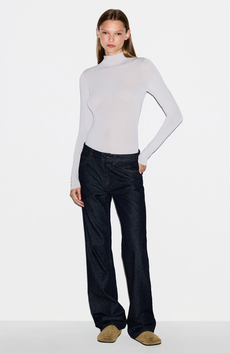 SKIMS Long Sleeve Turtleneck Bodysuit, Alternate, color, Mist