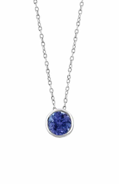 EFFY Sterling Silver Round Tanzanite Pendant Necklace