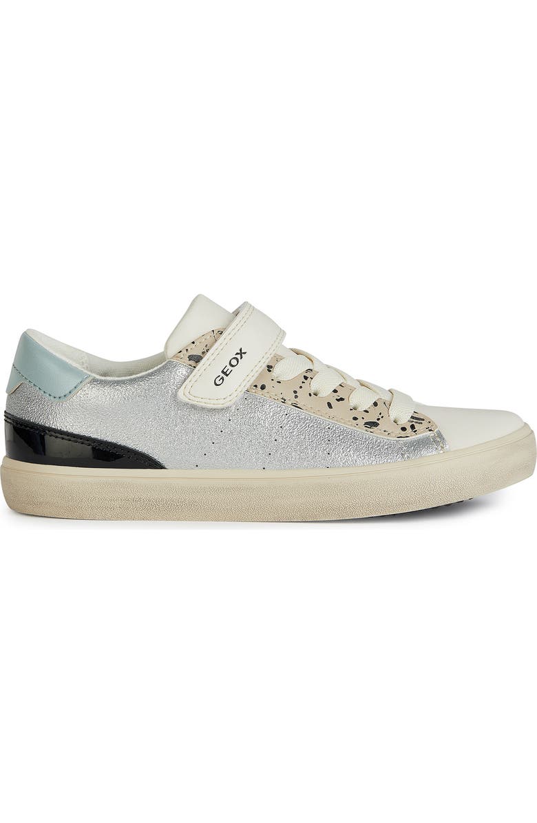 Geox Kids' Gisli Sneaker, Alternate, color, Silver/ Ivory