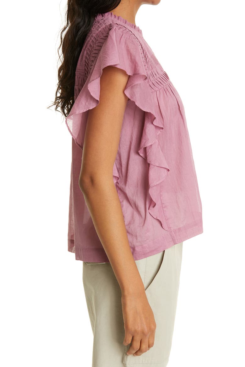 Layona Ruffle Sleeve Top, Alternate, color, ROSEWOOD