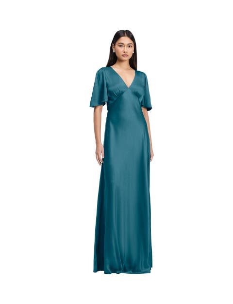 Arabella Angel Sleeve Satin Maxi Dress