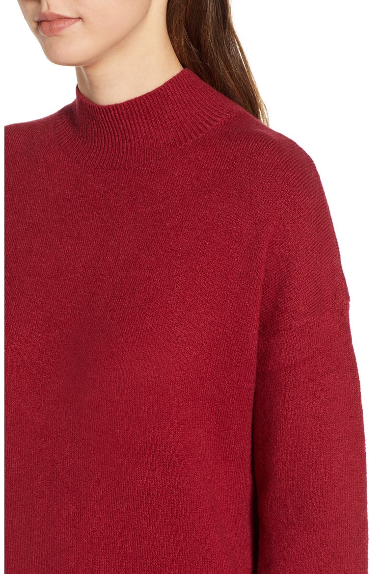Mock Neck Sweater Dress, Alternate, color, RED TIBETAN