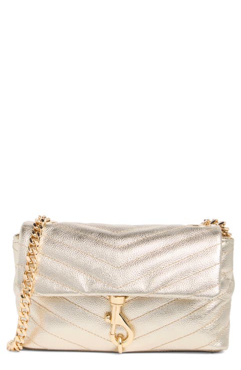 Edie Date Night Metallic Leather Crossbody Bag