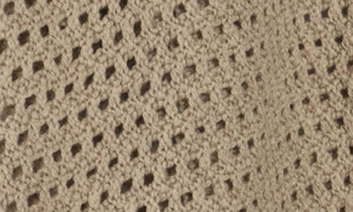 Eileen Fisher Open Stitch Longline Wool Cardigan In Brown