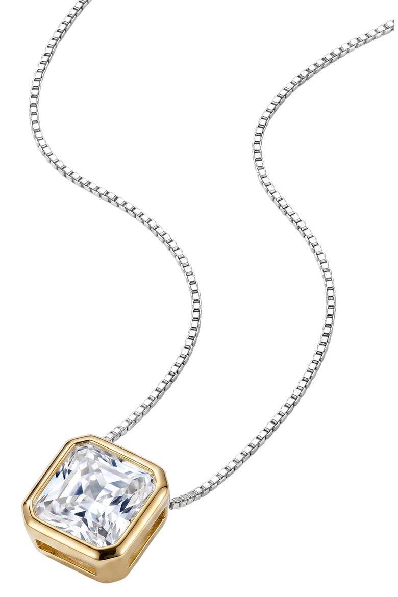 Luna Cubic Zirconia Pendant Necklace, Main, color, GOLD/ SILVER