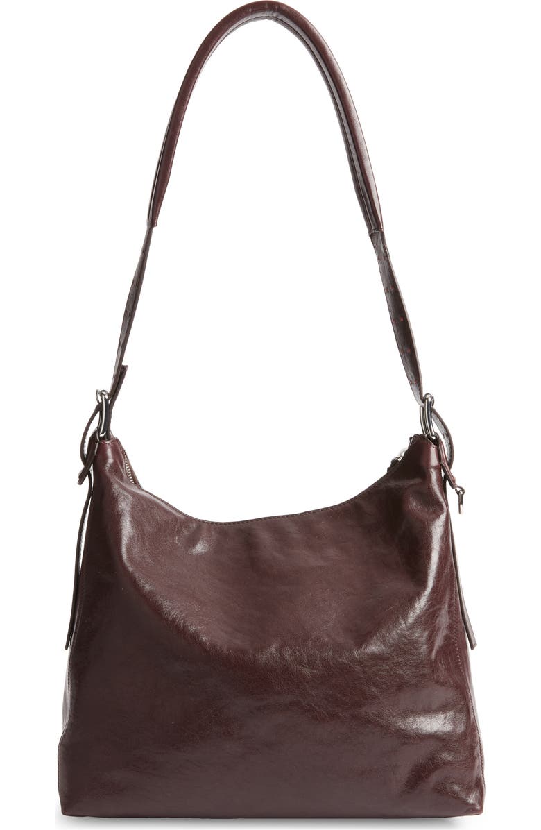 Lemaire Small Belted Leather Hobo Bag, Alternate, color, Chianti