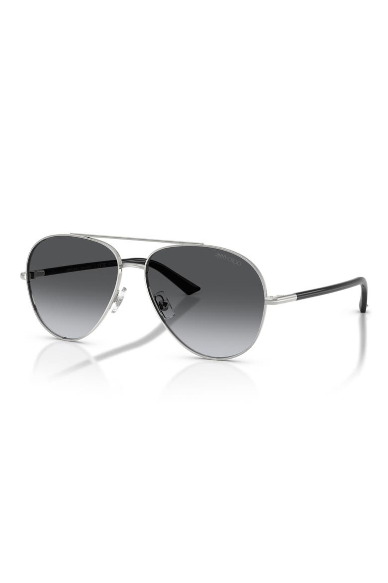 58mm Polarized Pilot Sunglasses, Alternate, color, SILVER / POLAR GRADIENT GREY
