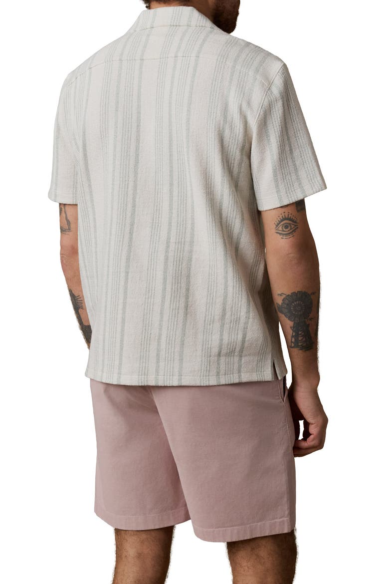 Oasis Button-Up Camp Shirt, Alternate, color, SAGE BEACH STRIPE