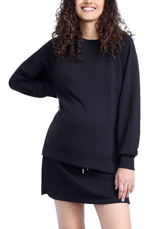Long Sleeve With Side Slits Scuba Raglan Top