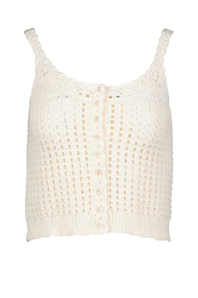 Keena Open Crochet Sweater Tank, Alternate, color, Shell