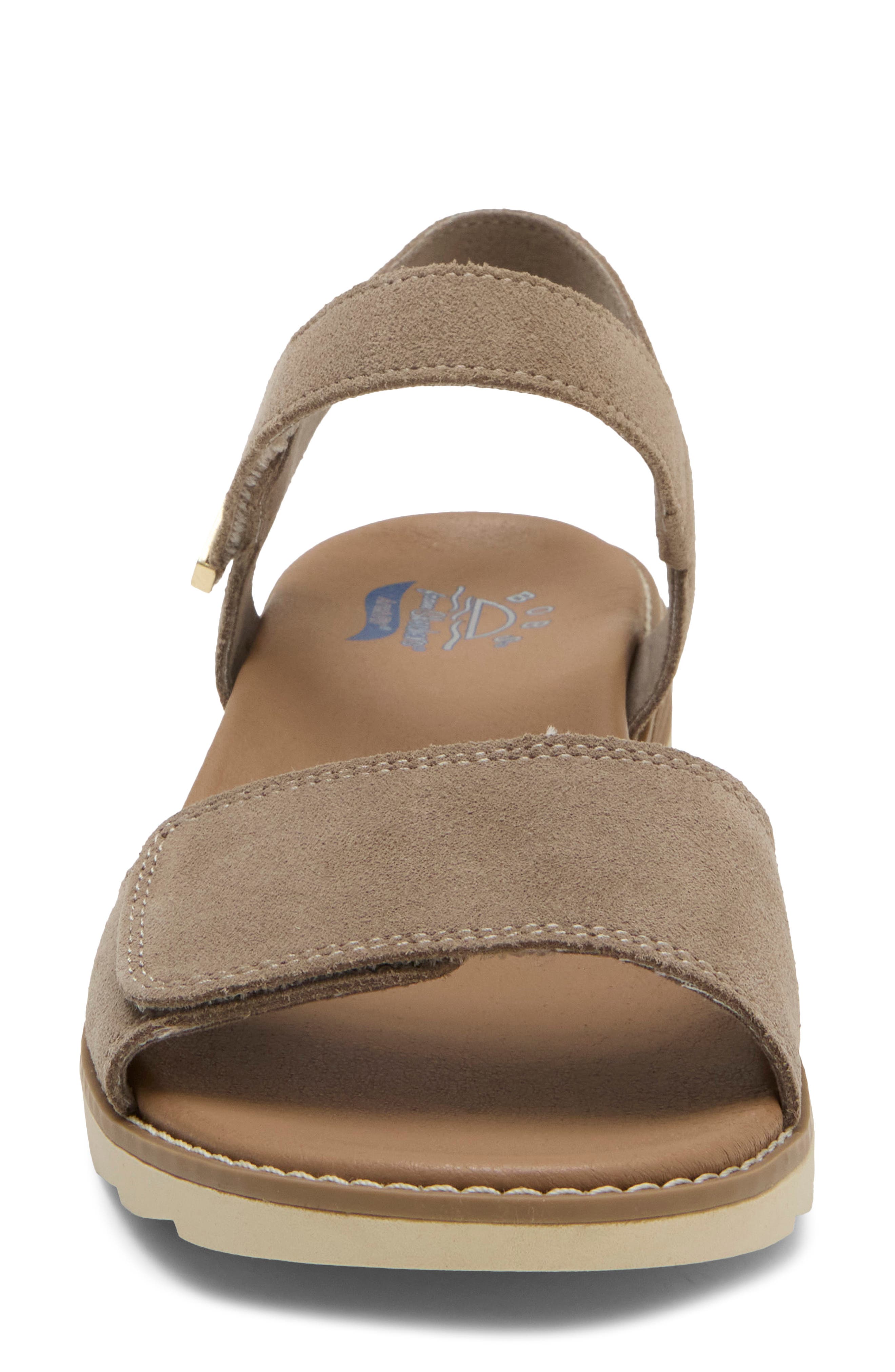 Oasis Daisy St Leather Wedge Sandal, Alternate, color, TAUPE