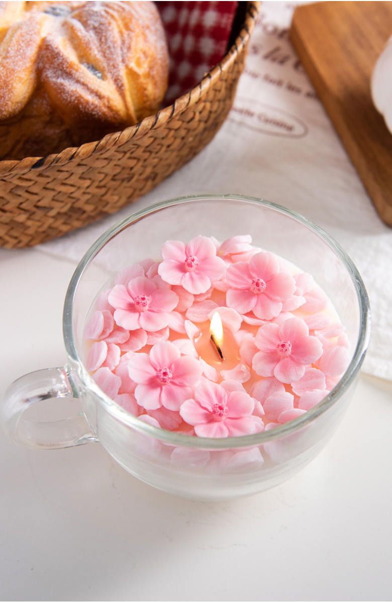 Southlake gifts Cherry Blossom Candle Cup, Alternate, color, Sakura Light Pink