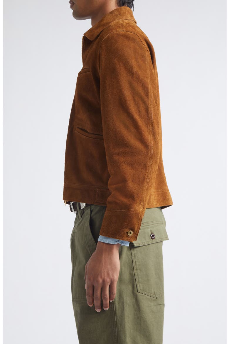 Raw Suede Zip Jacket, Alternate, color, SNUFF
