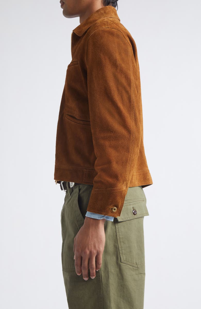 Drake's Raw Suede Zip Jacket, Alternate, color, Snuff