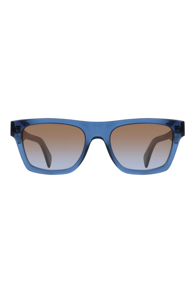Morrel 54mm Gradient Rectangular Sunglasses, Main, color, TRANSPARENT BLUE