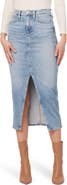 Hudson Jeans Reconstructed Denim Midi Skirt