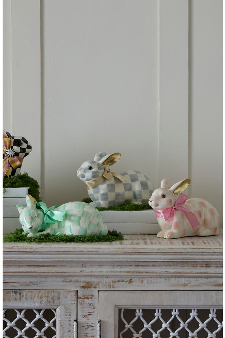 Sterling Check Resting Bunny, Alternate, color, GREY