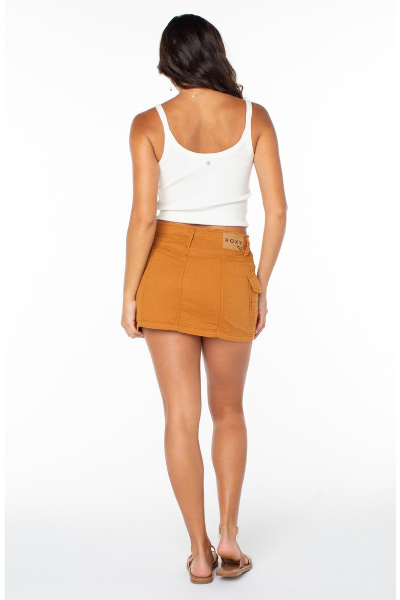 Army Brat Cotton Twill Cargo Miniskirt, Alternate, color, CAMEL SPICE