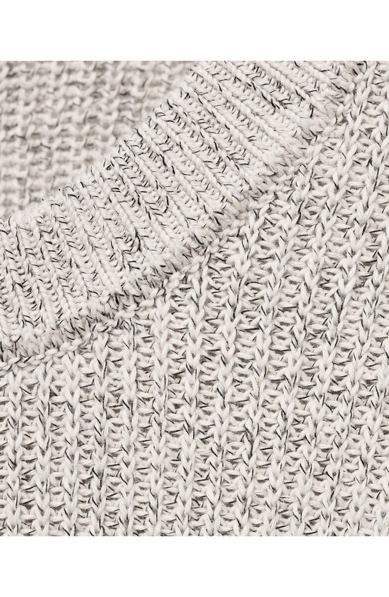 MANGO Marled Cotton Crewneck Sweater, Alternate, color, Off White