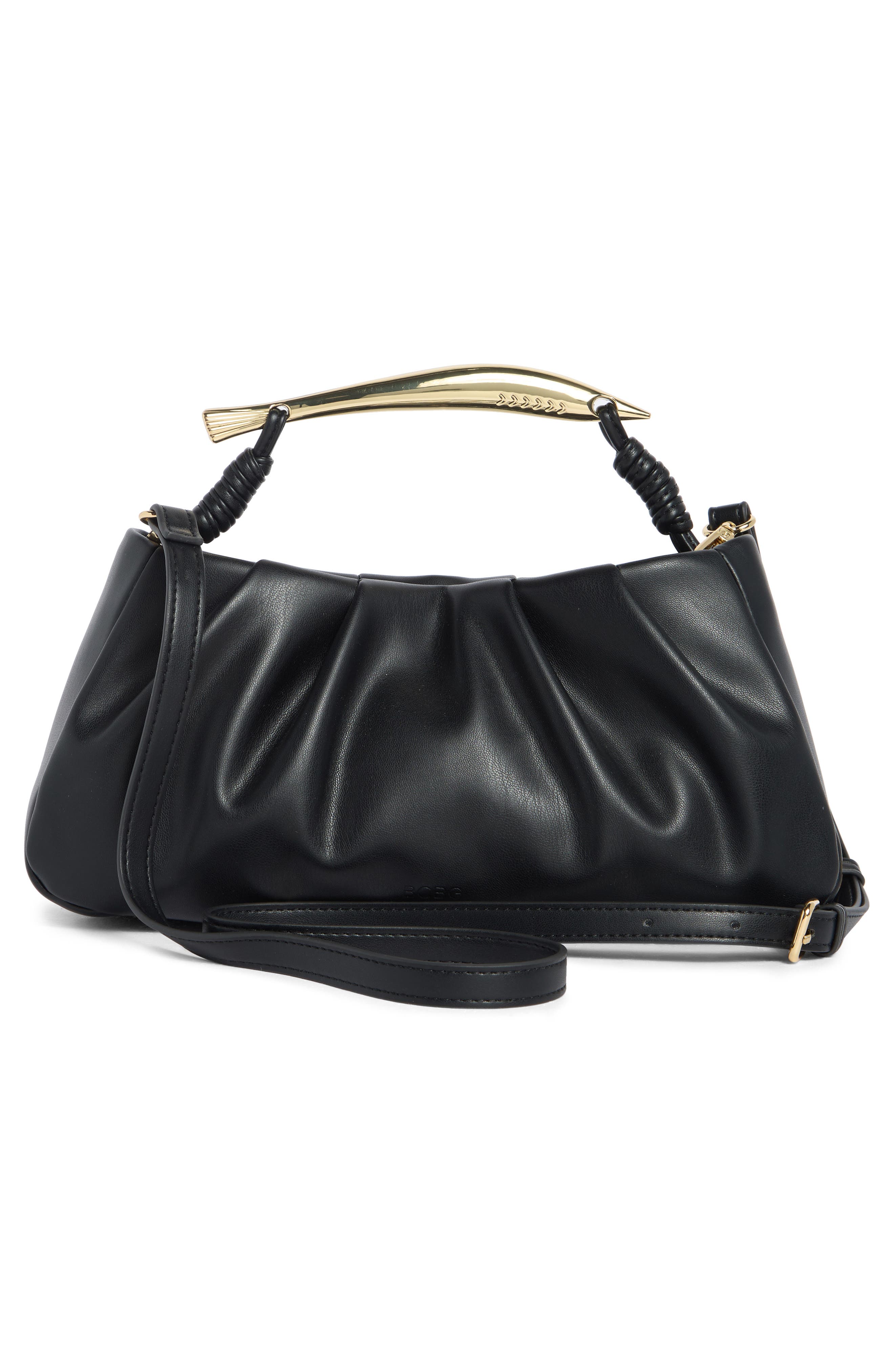 BCBG Metallic Fish Handle Clutch, Alternate, color, Black