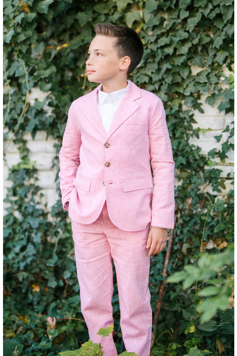 Boys' Linen Suit Pant, Kids, Alternate, color, Rose Linen