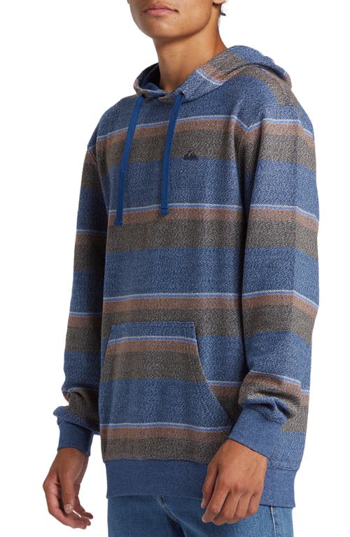 Quiksilver Great Otway Stripe Hoodie In Great Otway- Blue Nights