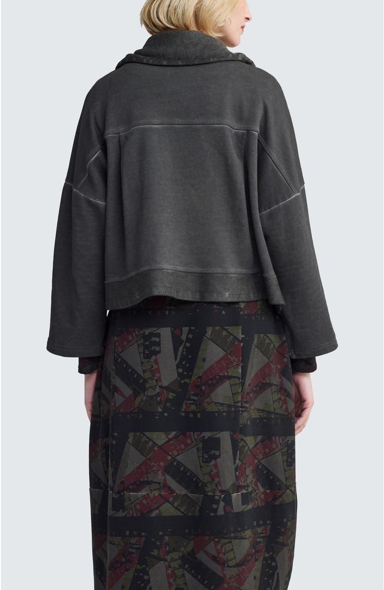 LUUKAA Vera Cropped Sculptural Jacket, Alternate, color, Misty Black