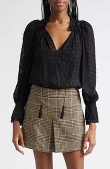 Veronica Beard Maxime Semisheer Fil Coupé Top