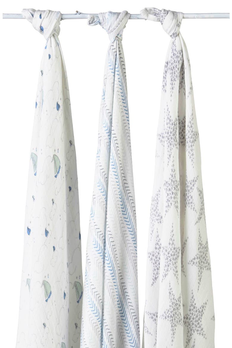 'Sail Away' Swaddling Cloths (Nordstrom Exclusive), Main, color, BLUE