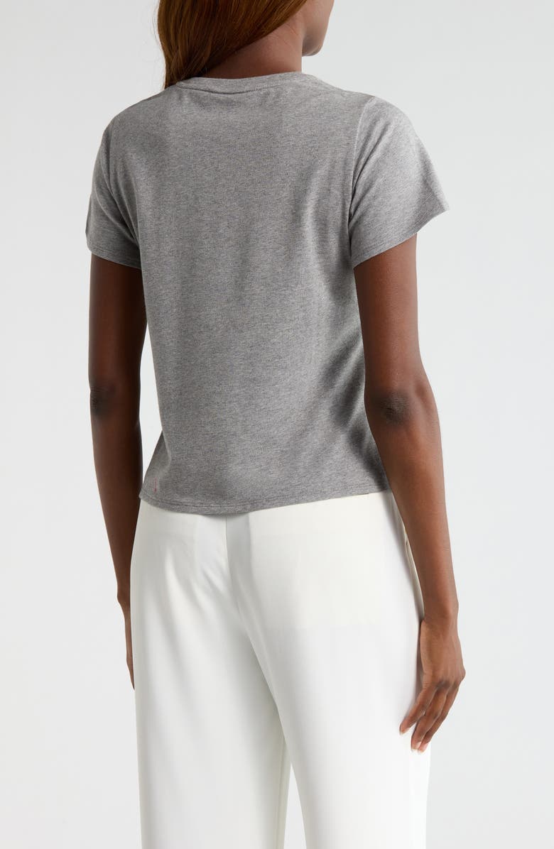 Cinq à Sept Merci Embellished Cotton Graphic T-Shirt, Alternate, color, Heather Grey/ White